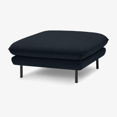 Made.com Analia Soft Filled Pillow Top Ottoman, Twilight Blue Velvet