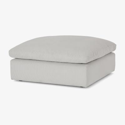 Made.com Samona Pillowtop Footstool, Stone Grey Corduroy Velvet