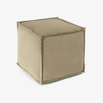 Made.com Kirby Industrial Pouffe, Taupe Suede