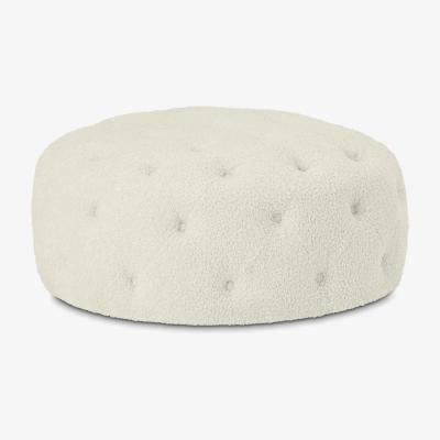 Made.com Hampton Round Pouffe, Large, Faux Sheepskin