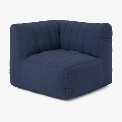 Made.com Gus Quilted Corner Modular Bean Seat, Navy Cotton Slub