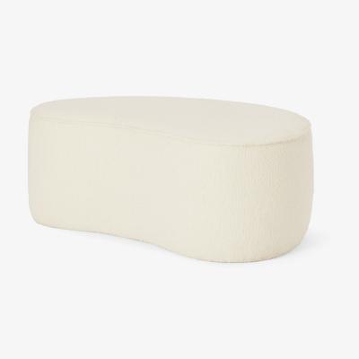 Made.com Kooper Pouffe, White Wash Boucle