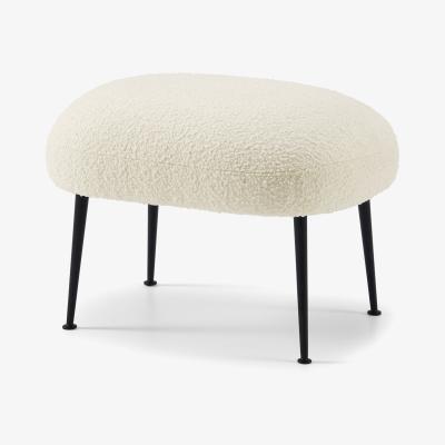 Made.com Bonnie Footstool, Whitewash Boucle