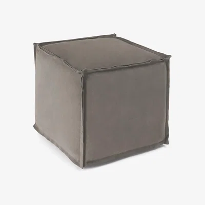 Made.com Kirby Industrial Pouffe, Grey Suede