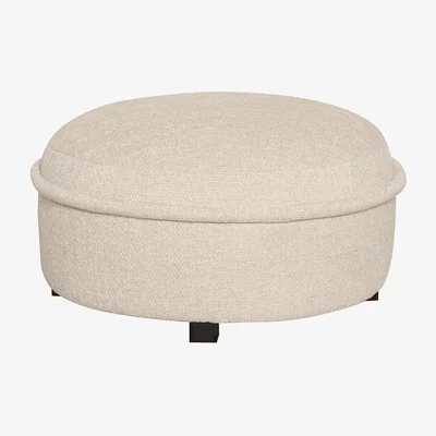 My Furniture Tubio Large Footstool Ivory Chenille