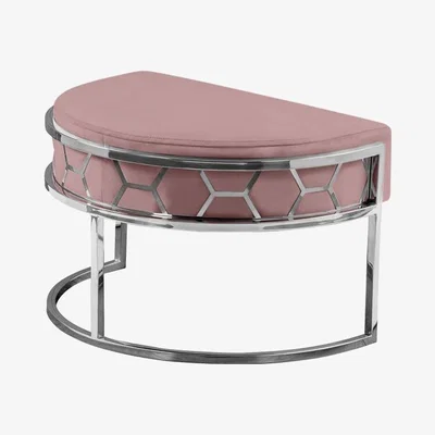 My Furniture Alveare Footstool Silver - Blush Pink