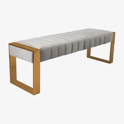 My Furniture Judd Bench Brass - Dove Grey