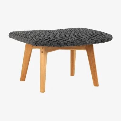 Made in Design Collection Knit - repose-pied Footrest - / Pouf - Synthetic rope by Ethimo Grey
