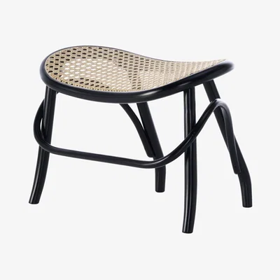 Made in Design Lehnstuhl Footrest - / Wood & teak by Wiener GTV Design Black