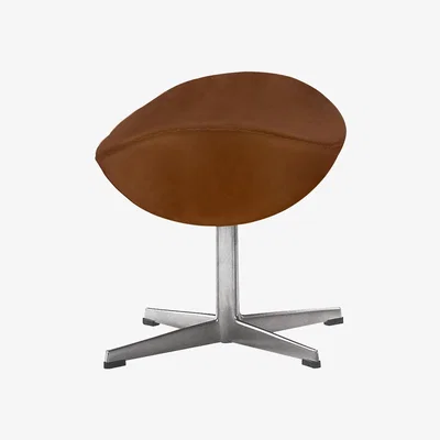 Made in Design Egg Footrest - Leather version by Fritz Hansen Brown