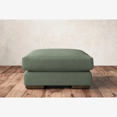 Nkuku Nkuku Guddu Dining Footstool | Make To Order | Medium | Brera Linen Jade