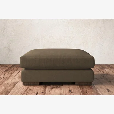 Nkuku Nkuku Guddu Dining Footstool | Make To Order | Large | Brera Linen Chestnut