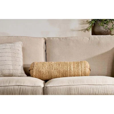 Nkuku Nkuku Barjora Braided Hemp Bolster | Textiles | Natural | 20 x 60 cm