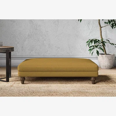 Nkuku Nkuku Marri Dining Footstool | Make To Order | Large | Recycled Cotton Ochre