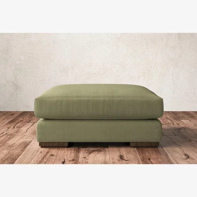 Nkuku Nkuku Guddu Dining Footstool | Make To Order | Large | Brera Linen Sage