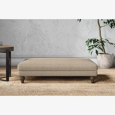 Nkuku Nkuku Marri Dining Footstool | Make To Order | Large | Brera Linen Pebble