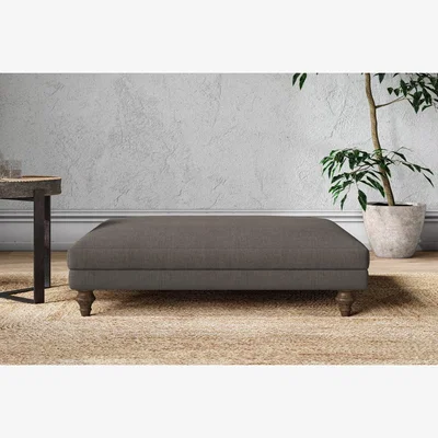 Nkuku Nkuku Marri Dining Footstool | Make To Order | Grand | Brera Linen Granite
