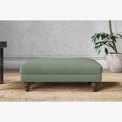 Nkuku Nkuku Marri Dining Footstool | Make To Order | Medium | Brera Linen Jade