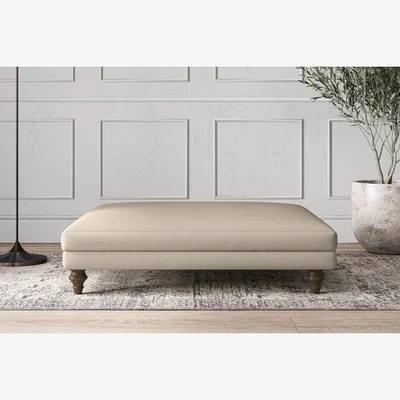Nkuku Nkuku Deni Dining Footstool | Make To Order | Grand | Recycled Cotton Stone