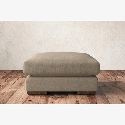 Nkuku Nkuku Guddu Dining Footstool | Make To Order | Medium | Brera Linen Pebble