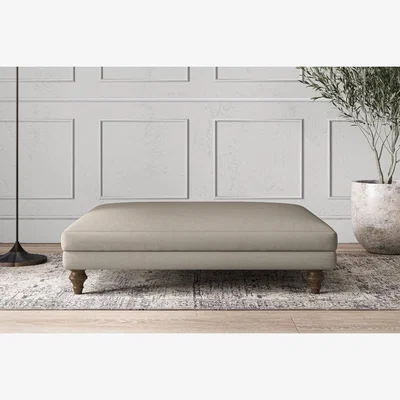 Nkuku Nkuku Deni Dining Footstool | Make To Order | Grand | Recycled Cotton Flax