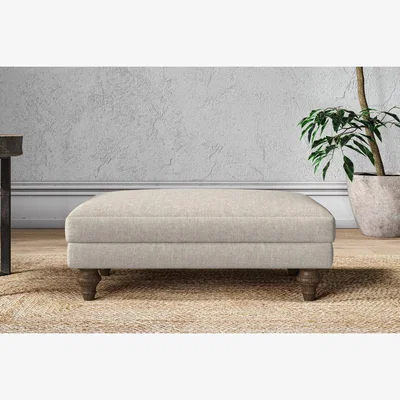 Nkuku Nkuku Marri Dining Footstool | Make To Order | Medium | Brera Linen Natural
