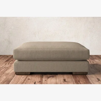 Nkuku Nkuku Guddu Dining Footstool | Make To Order | Grand | Brera Linen Pebble