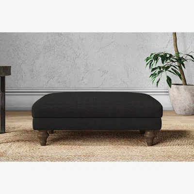 Nkuku Nkuku Marri Dining Footstool | Make To Order | Medium | Brera Linen Charcoal