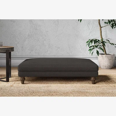 Nkuku Nkuku Marri Dining Footstool | Make To Order | Large | Brera Linen Espresso