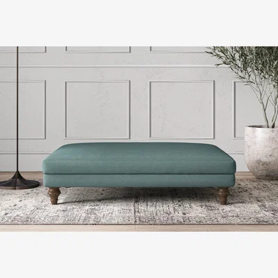 Nkuku Nkuku Deni Dining Footstool | Make To Order | Large | Recycled Cotton Airforce
