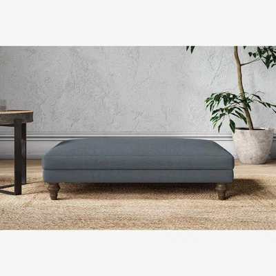 Nkuku Nkuku Marri Dining Footstool | Make To Order | Large | Brera Linen Dusk