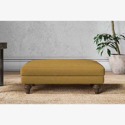 Nkuku Nkuku Marri Dining Footstool | Make To Order | Medium | Recycled Cotton Ochre
