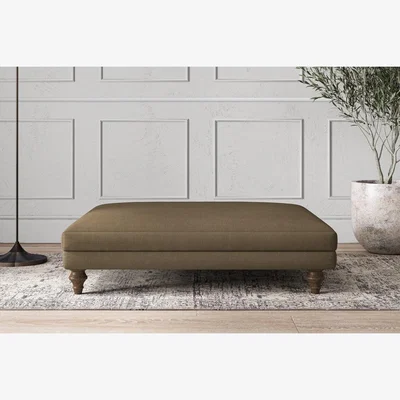 Nkuku Nkuku Deni Dining Footstool | Make To Order | Grand | Brera Linen Chestnut
