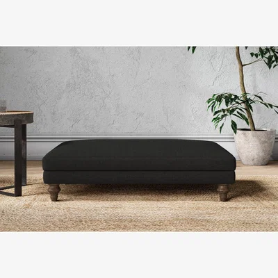 Nkuku Nkuku Marri Dining Footstool | Make To Order | Large | Brera Linen Charcoal