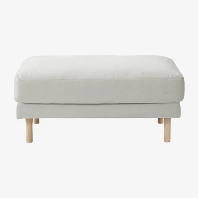 Nordic Nest 1898 Bredhult footstool Fabric alaska 0161 nature white-oiled oak legs