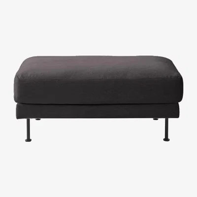 Nordic Nest 1898 Bredhult footstool Fabric alaska 0191 anthracite black steel legs