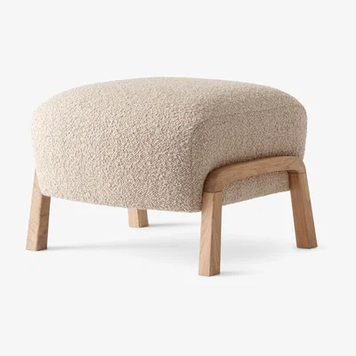 Nordic Nest &Tradition Wulff ATD3 footstool Fabric karakorum 003 beige white-oiled oak legs