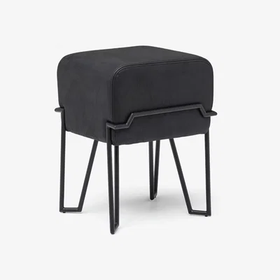 Nordic Nest Puik Bokk stool Black-black leather
