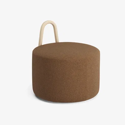 Nordic Nest Swedese Amstelle pouf medium with wheel oak natural lacquer Main Line Flax 15