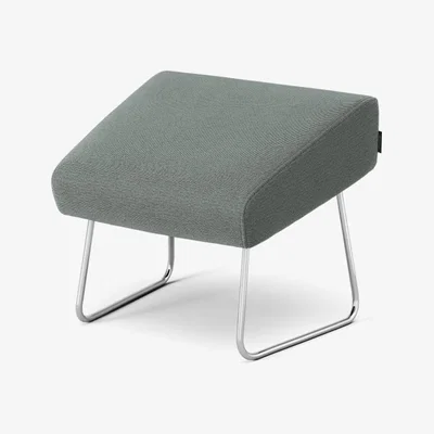 Nordic Nest Swedese Select footstool Fabric steelcut trio 3 0916 green chromed sled base