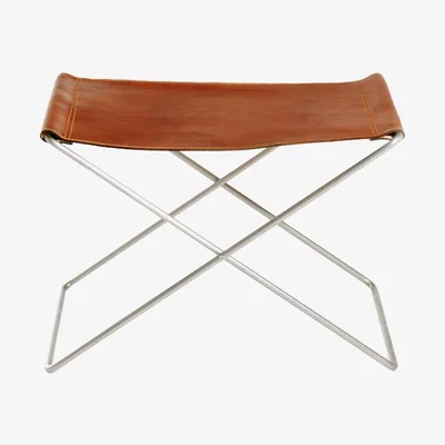 Nordic Nest OX Denmarq OX Stool stool leather cognac. stainless steel