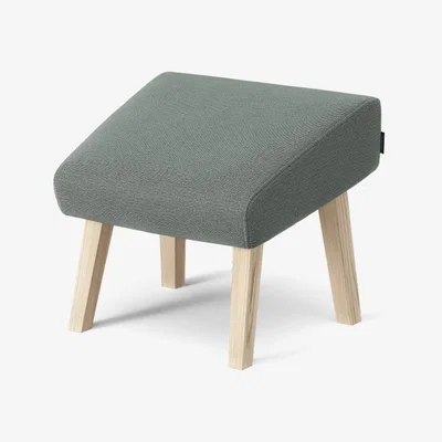 Nordic Nest Swedese Select footstool Fabric steelcut trio 3 0916 green natural lacquered beech legs