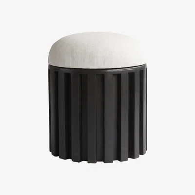 Nordic Nest 101 Copenhagen Tribu stool linen Coffee-white chalk