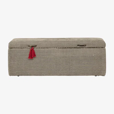 OKA OKA, Crusoe Upholstered Trunk - Charcoal, Trunks, Cotton/Wood