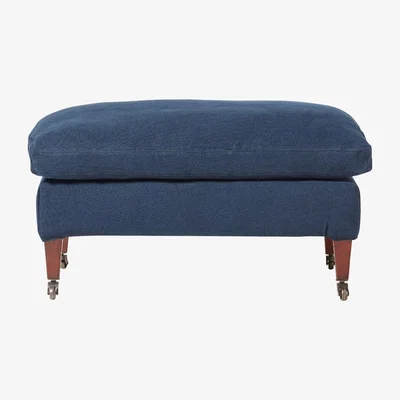 OKA Coleridge Footstool - Pure Navy