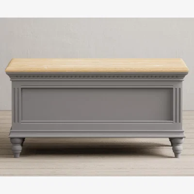 Oak&More Francis Oak and Light Grey Painted Blanket Box