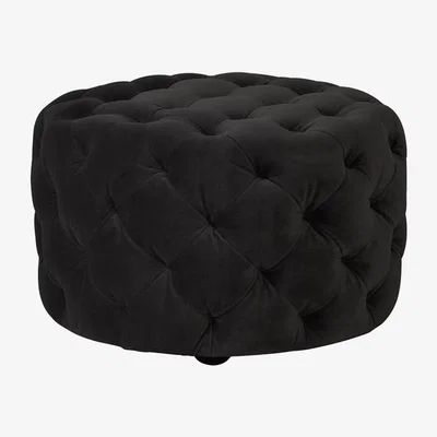 Olivia's Gallery Direct Sergio Footstool Jet Velvet