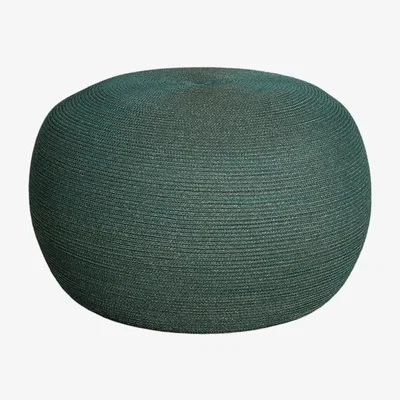 Olivia's Cane-line Circle Dark Green Large Outdoor Footstool