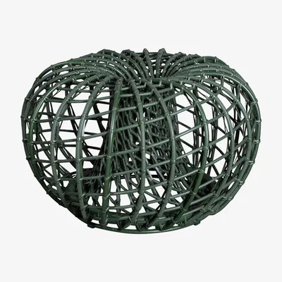 Olivia's Cane-line Nest Dark Green Small Outdoor Footstool