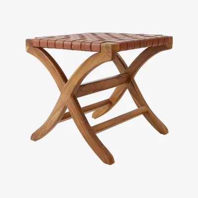 Olivia's Olivia's KoKo Leather Footstool Brown